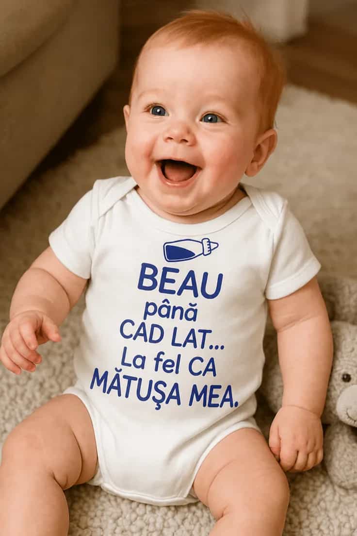 Body bebeluș Beau ca mătușa cu nume la alegere