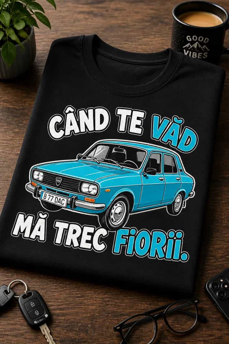 Tricou pentru fanul Dacia – Când Te Văd mă Trec FiORii.