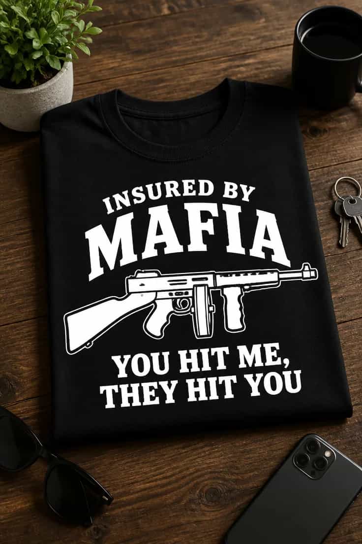 Tricou insured by mafia, mă lovești, te lovesc