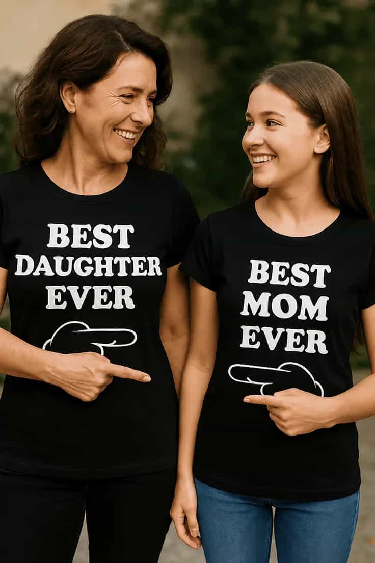 Tricou amuzant Pentru mamă și fiică BEST DAUGHTER EVER