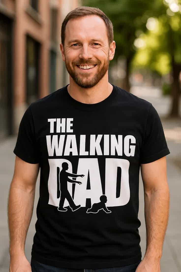 Tricou amuzant tată zombie - THE WALKING GAD