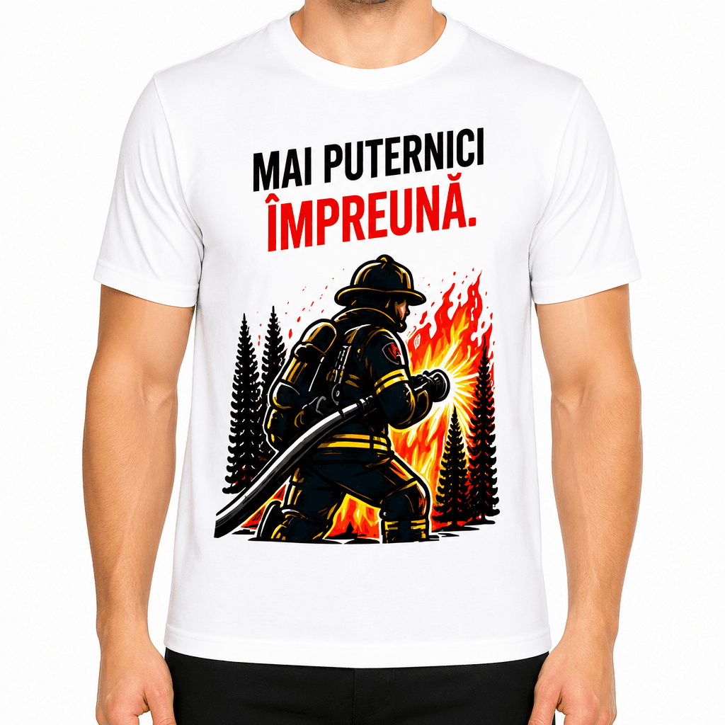 Tricou pompier – Mai puternici împreună.