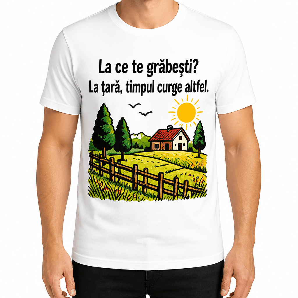 Tricou fermier – La ce te grăbești? La țară, timpul curge altfel.
