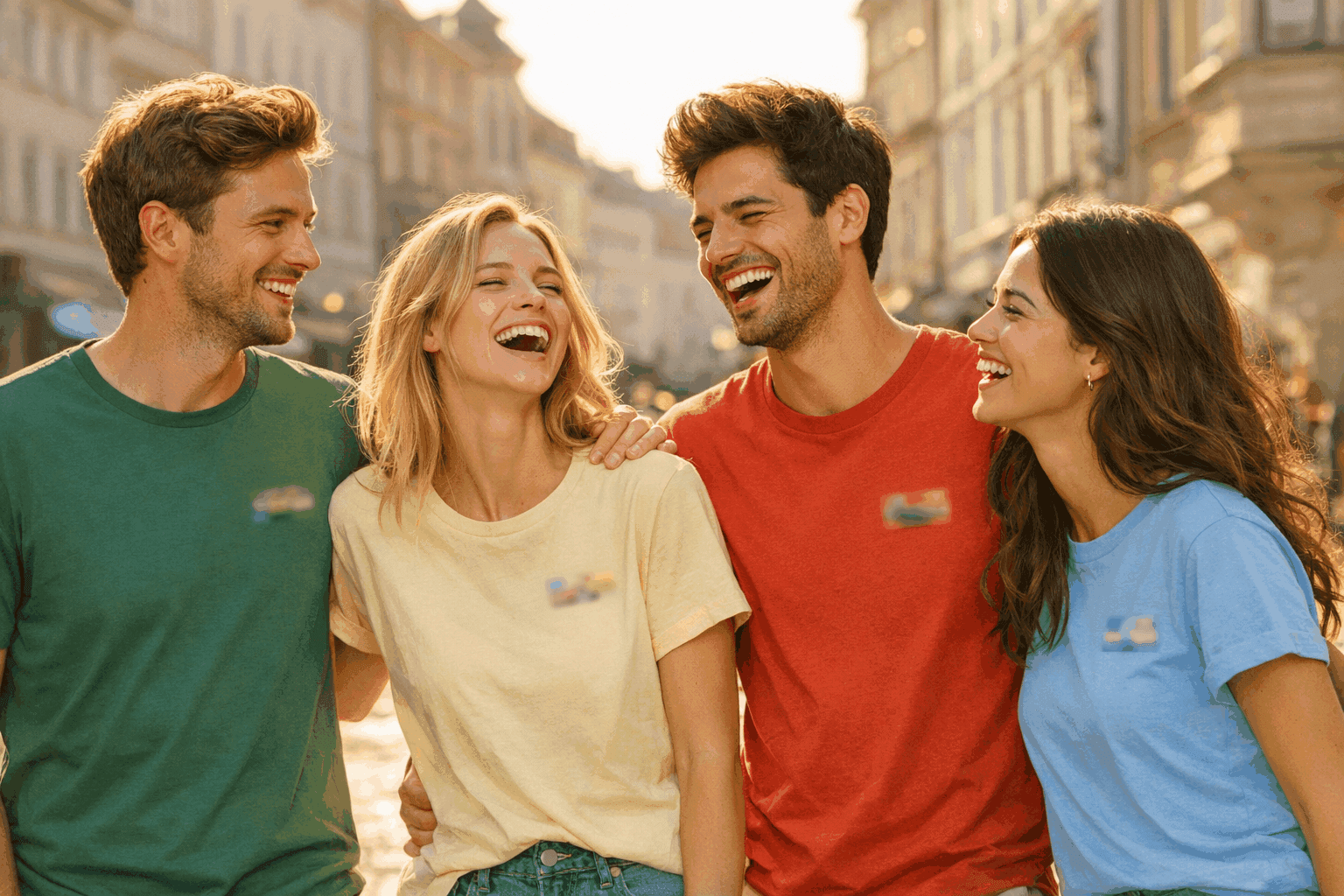 Prieteni care râd în tricouri Top-tricouri.com