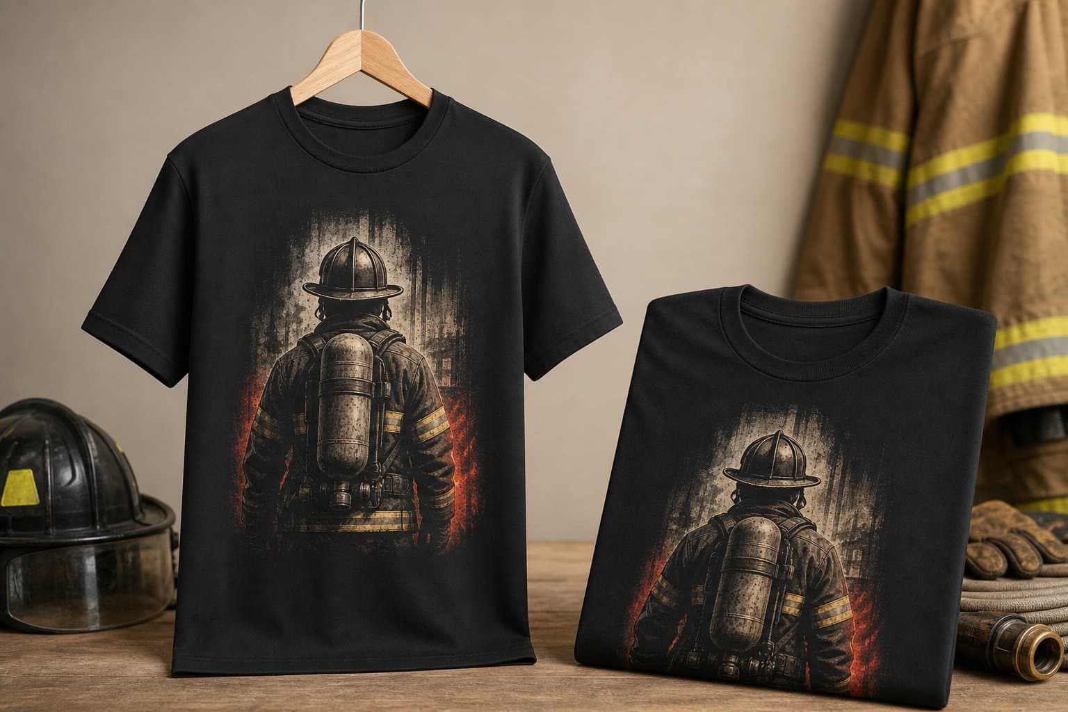 Tricou pompier cu mesaj cadou de ziua lui