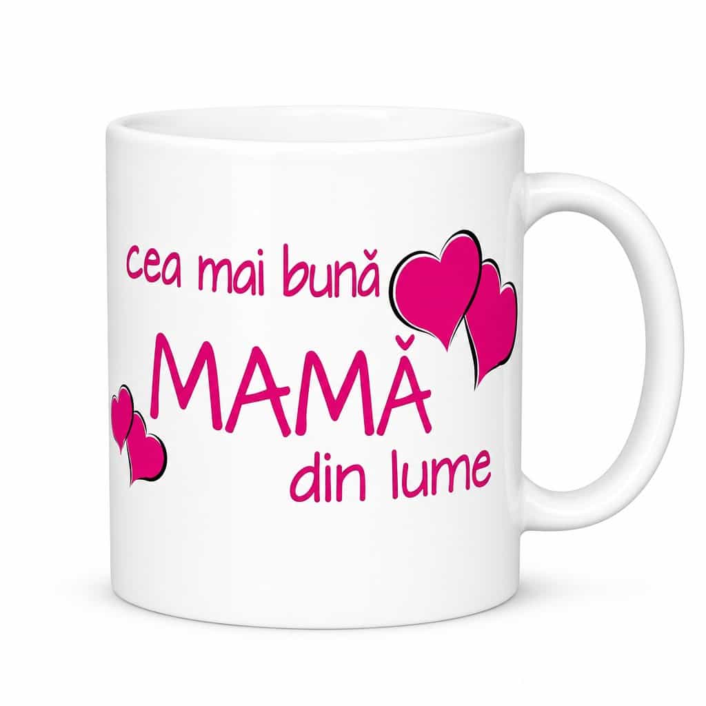 Cană amuzantă Cea mai bună mamă cu inscripție la alegere
