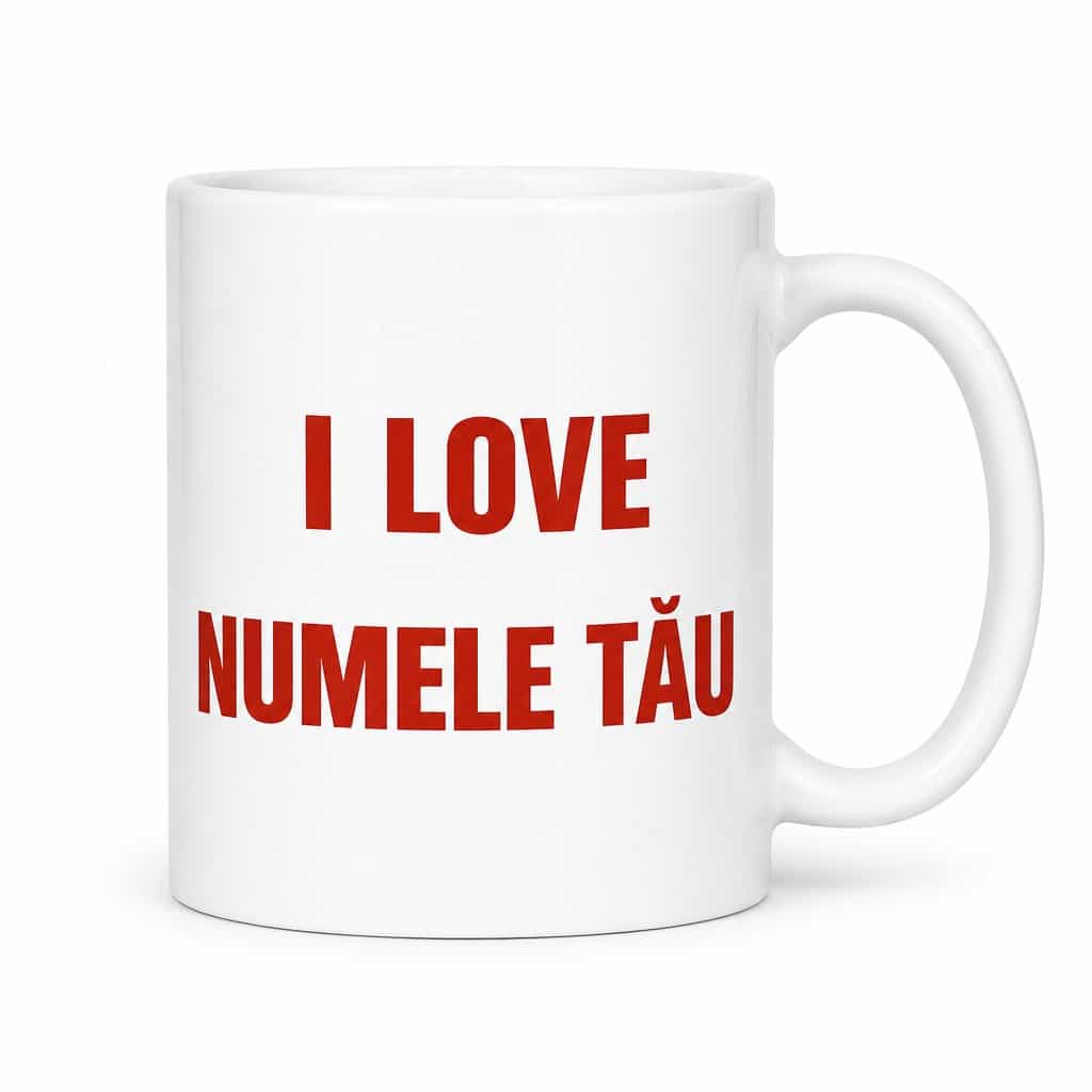 Cană amuzantă I love cu nume personalizat