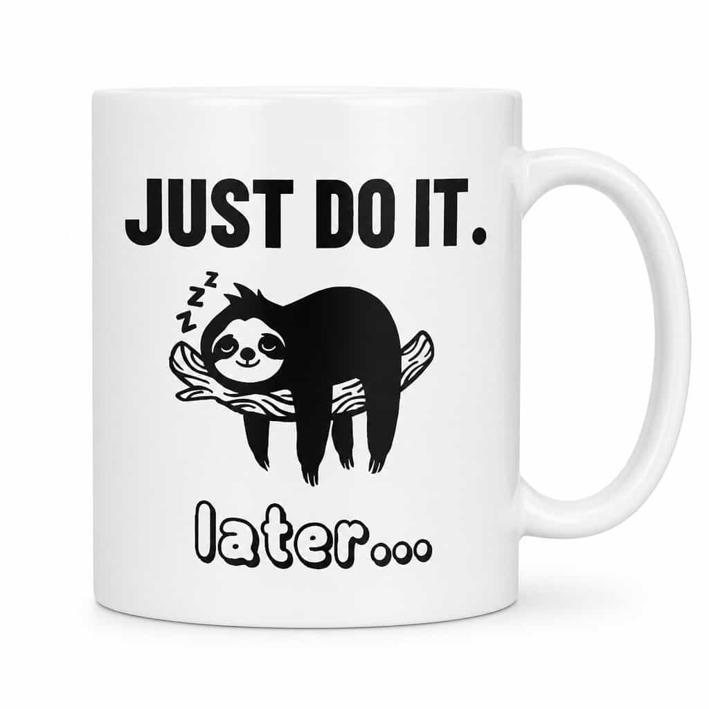 Cană amuzantă Just do it mai târziu - JUST DO IT.