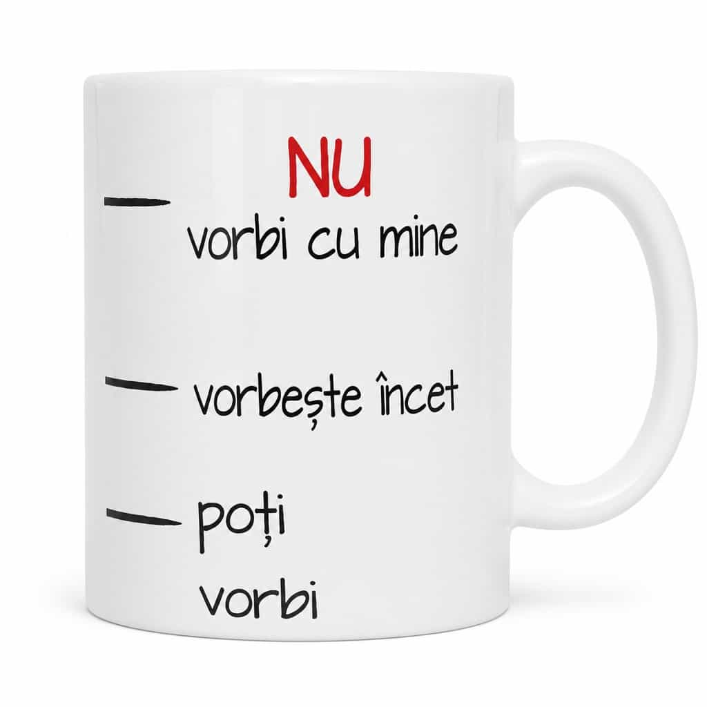 Cană amuzantă Nu vorbi cu mine – NU vorbi cu mine