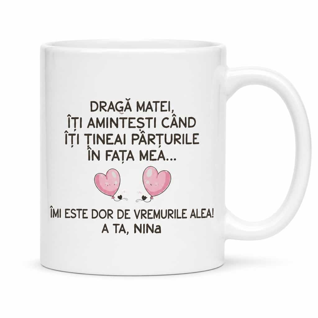 Cană amuzantă Pârțuri cu nume personalizat