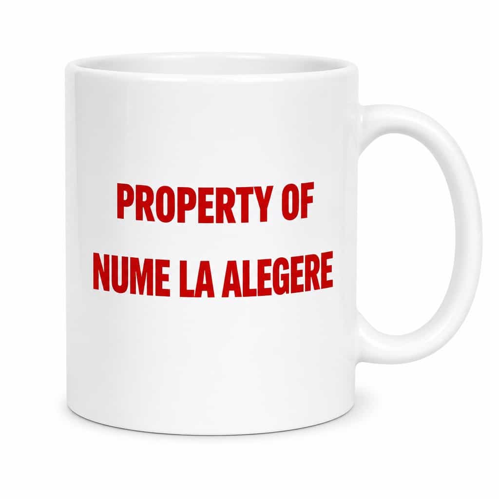 Cană amuzantă Property of cu nume personalizat
