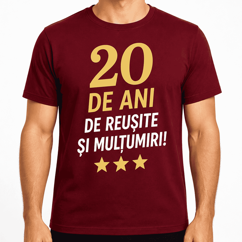 Tricou pentru 20 de ani – 20 de ani de reușite și mulțumiri!