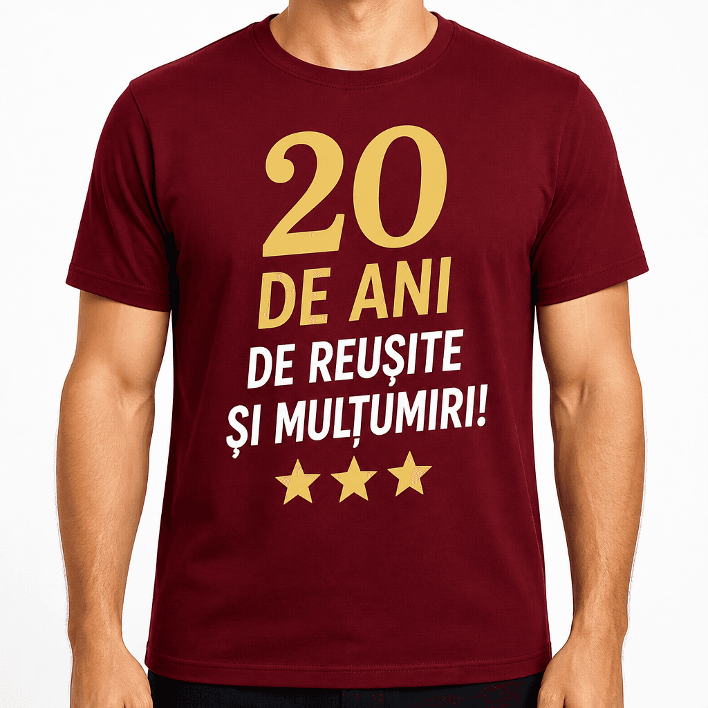 Tricou pentru 20 de ani – 20 de ani de reușite și mulțumiri!
