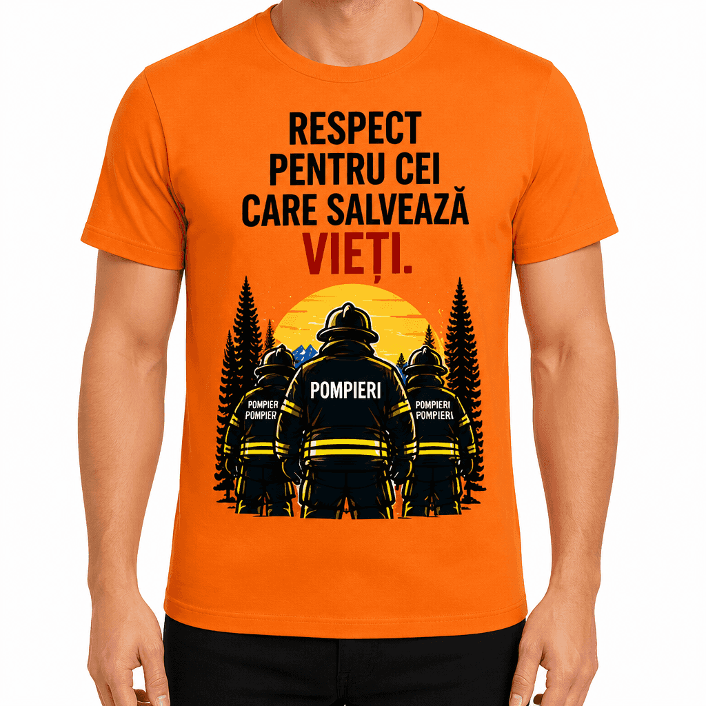 Tricou pompier – Respect pentru cei care salvează vieți.
