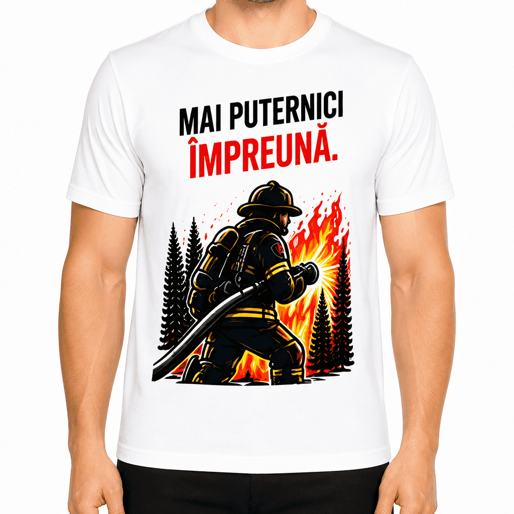 Tricou pompier – Mai puternici împreună.