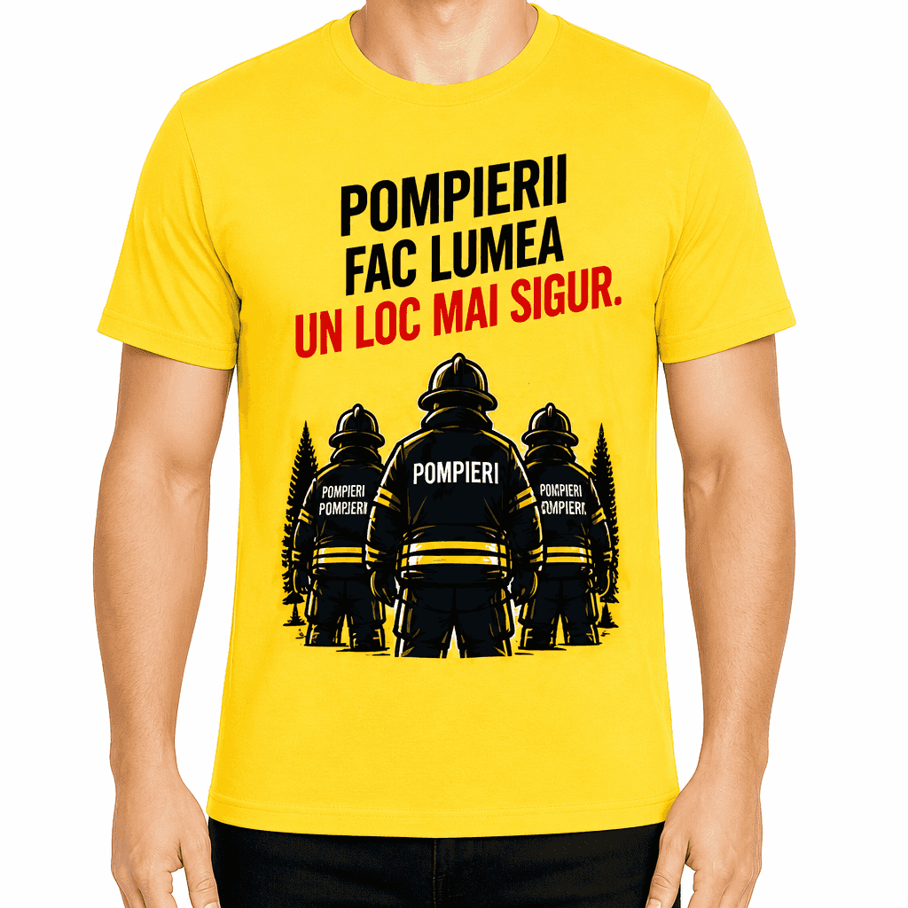 Tricou pompier – Pompierii fac lumea un loc mai sigur.