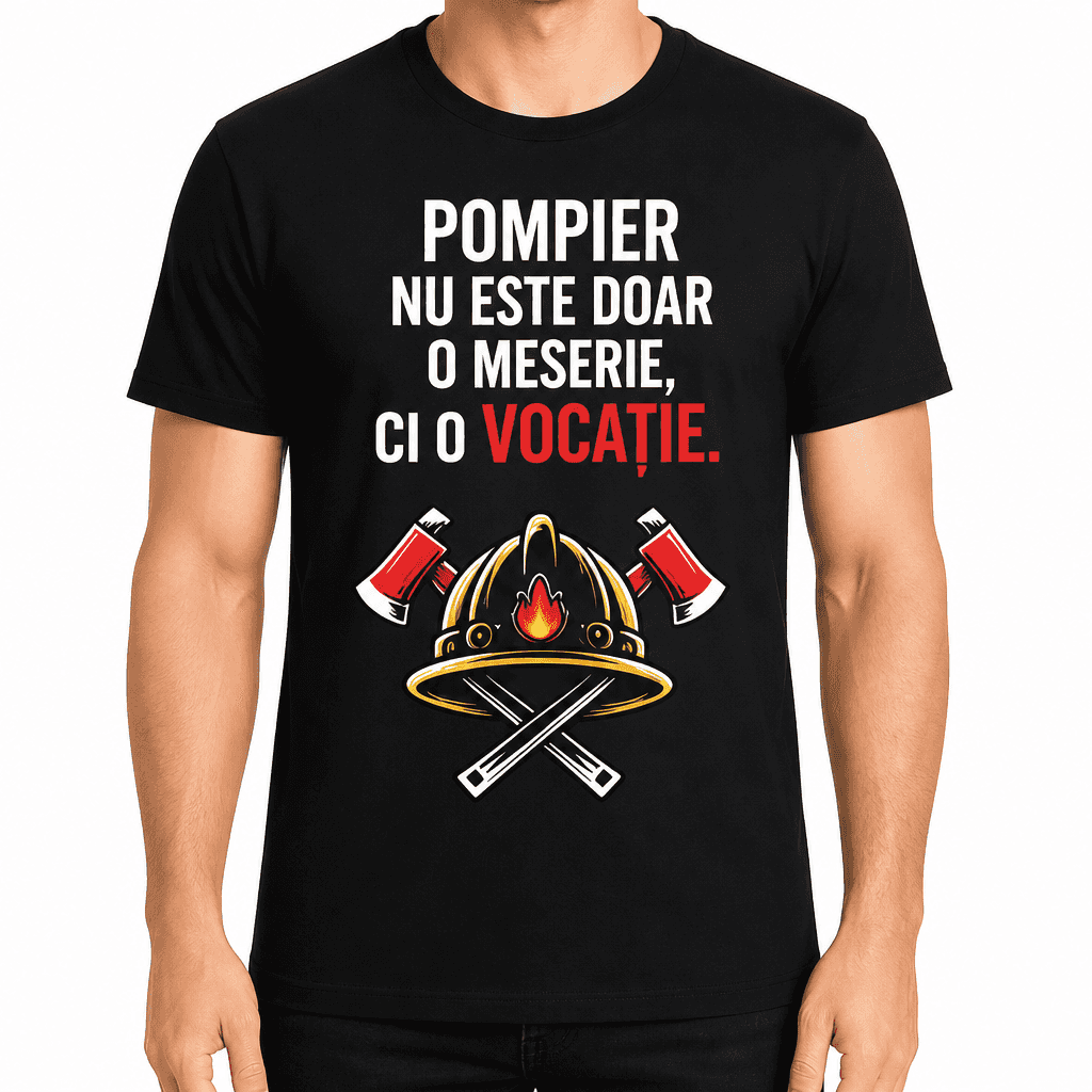 Tricou pompier – Pompier nu este doar o meserie, ci o vocație.