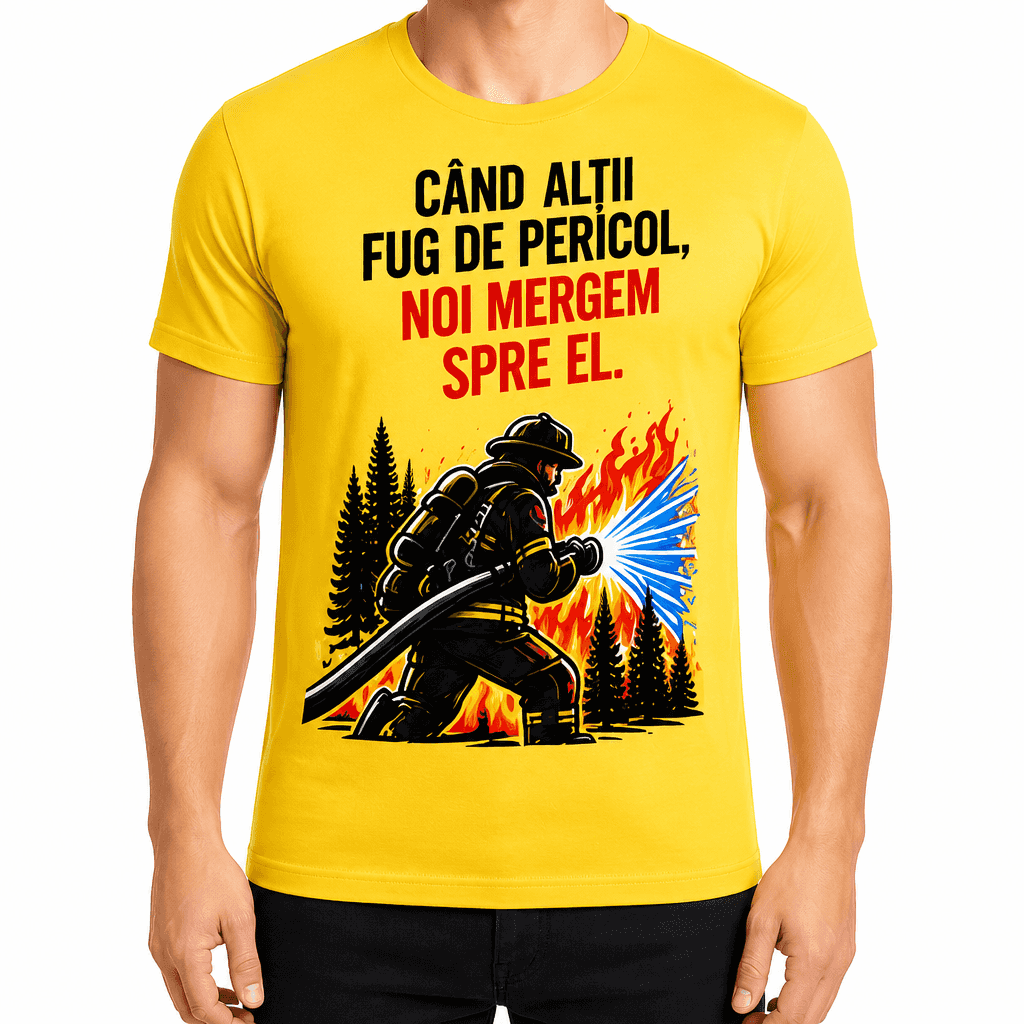 Tricou pompier – Când alții fug de pericol, noi mergem spre el.
