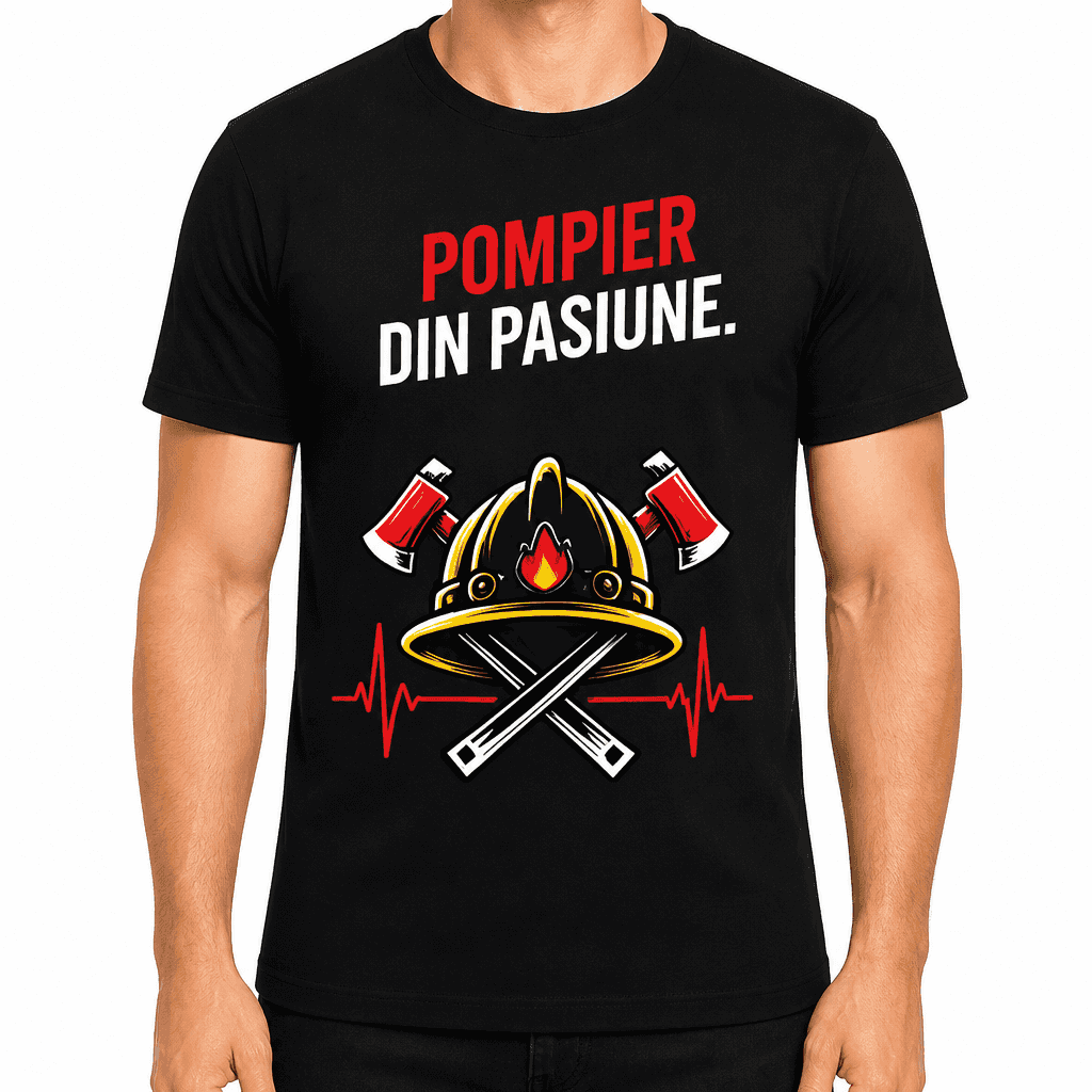 Tricou pompier – Pompier din pasiune.
