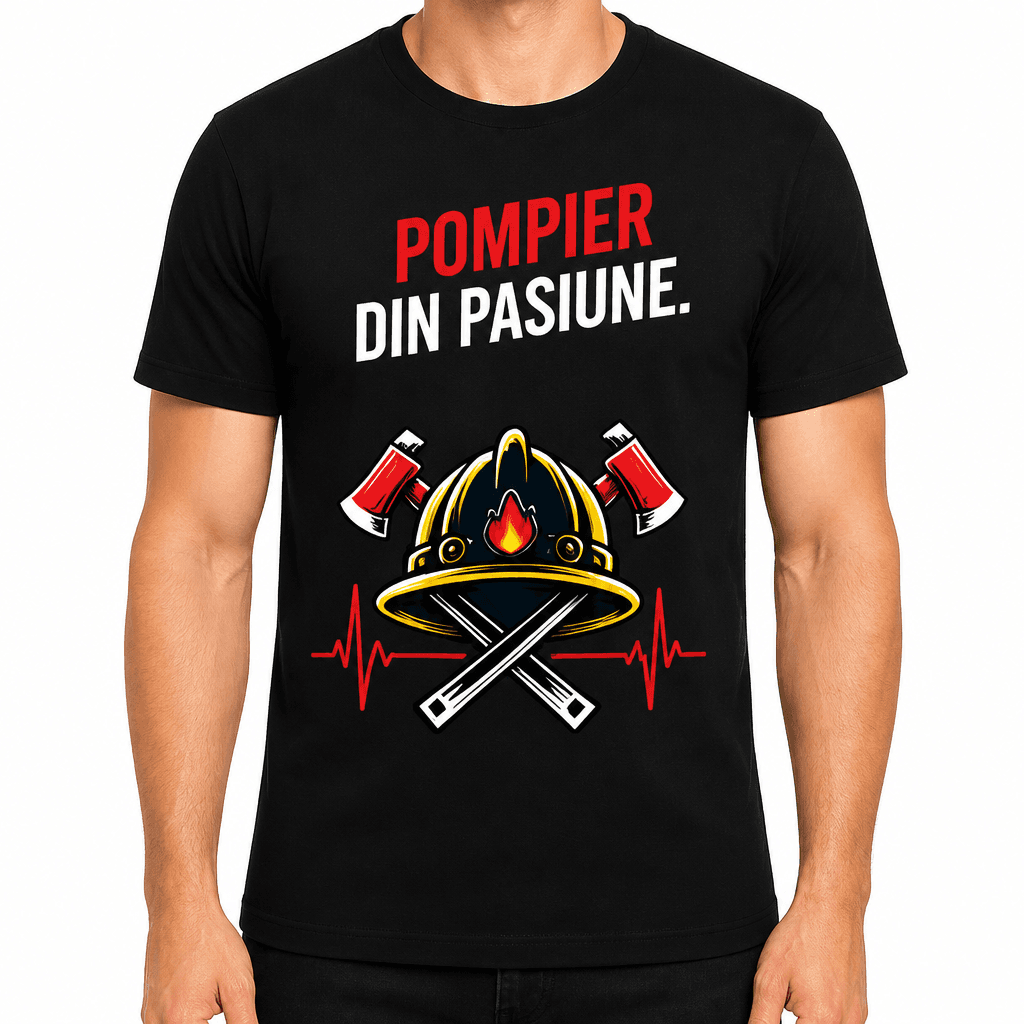 Tricou pompier – Pompier din pasiune.