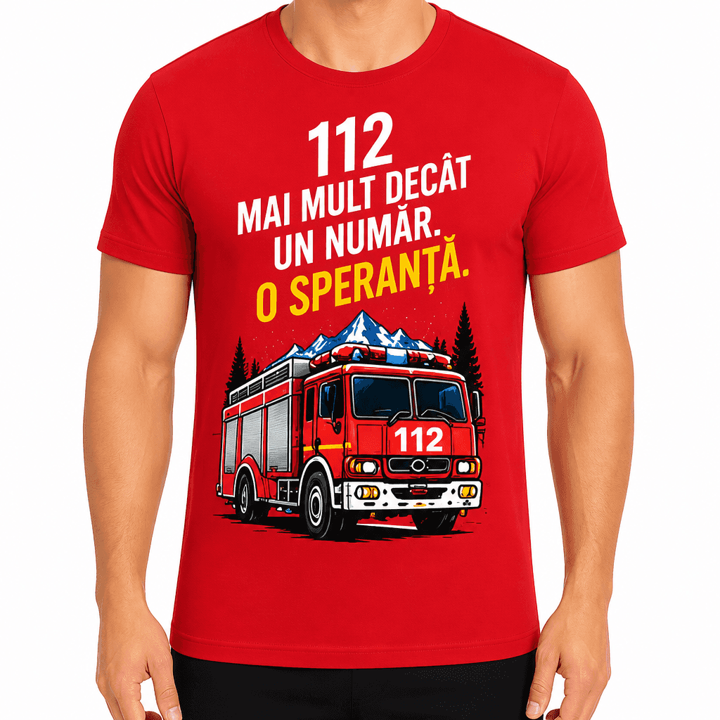 Tricou pompier – 112 mai mult decât un număr o speranță.
