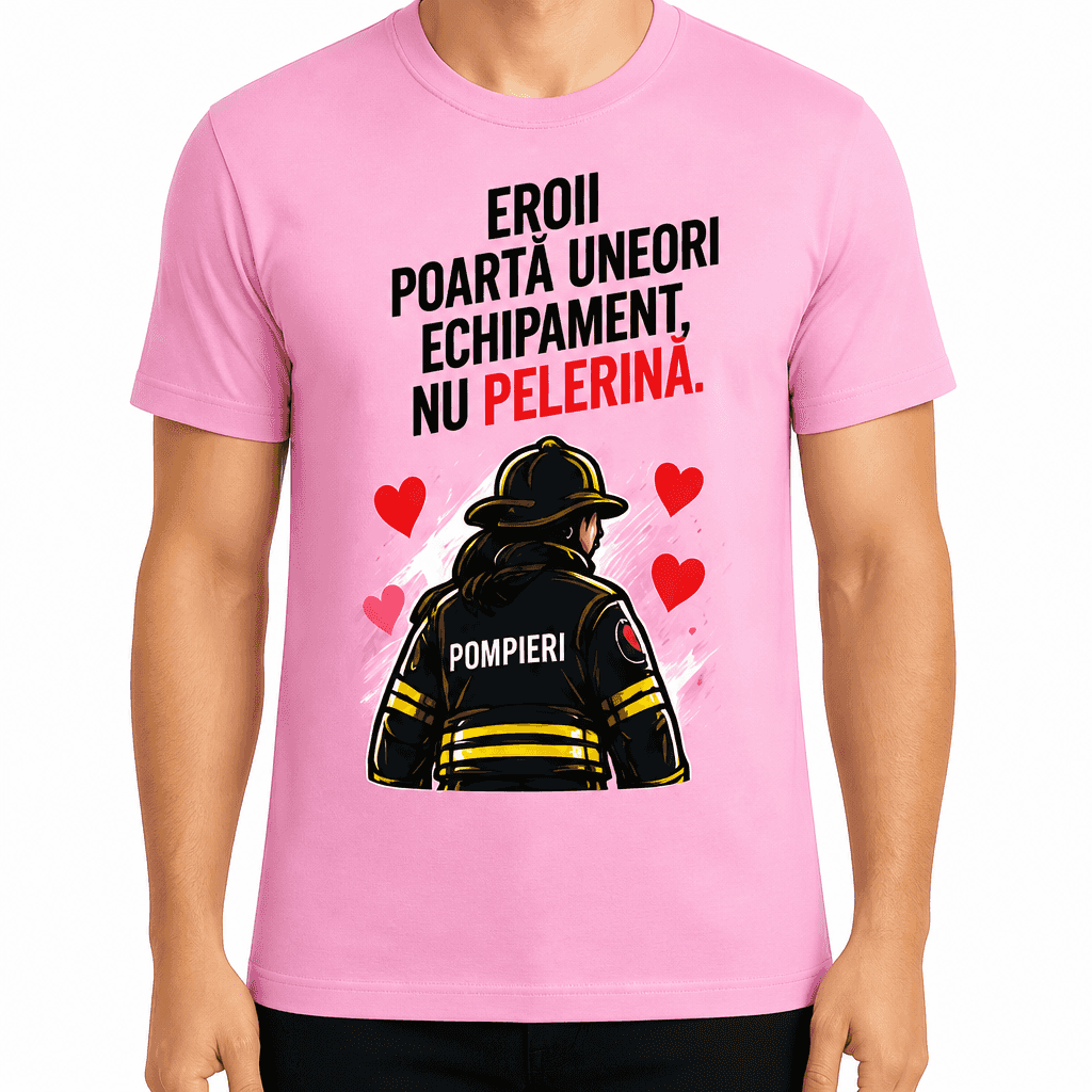 Tricou pompier – Eroii poartă uneori echipament, nu pelerină.
