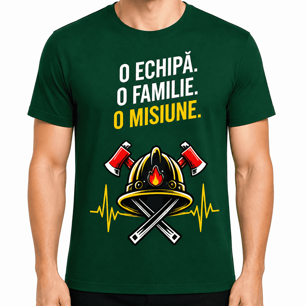 Tricou pompier – O echipă. O familie. O misiune.