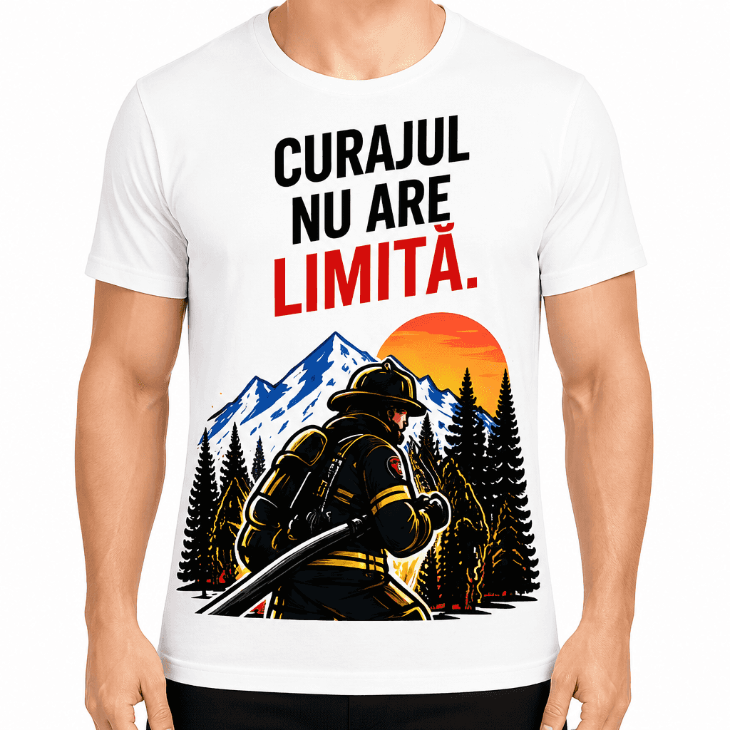 Tricou pompier – Curajul nu are limită.