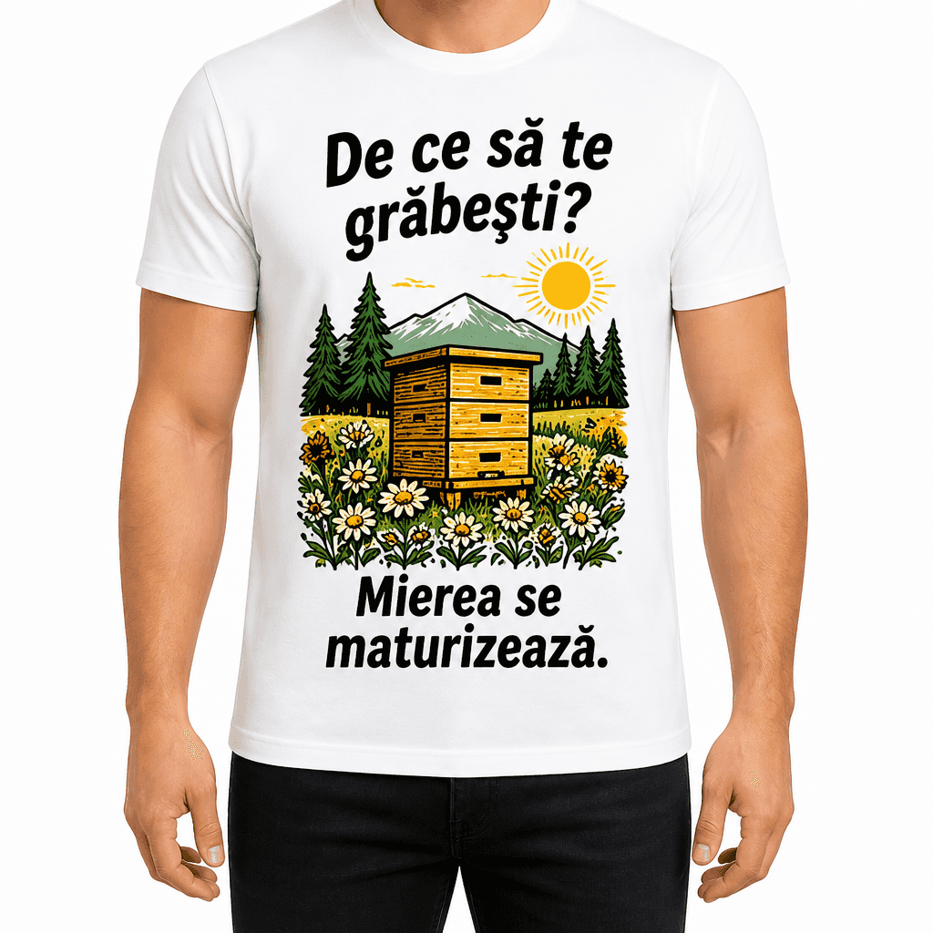 Tricou apicultor – De ce să te grăbești? Mierea se maturizează.