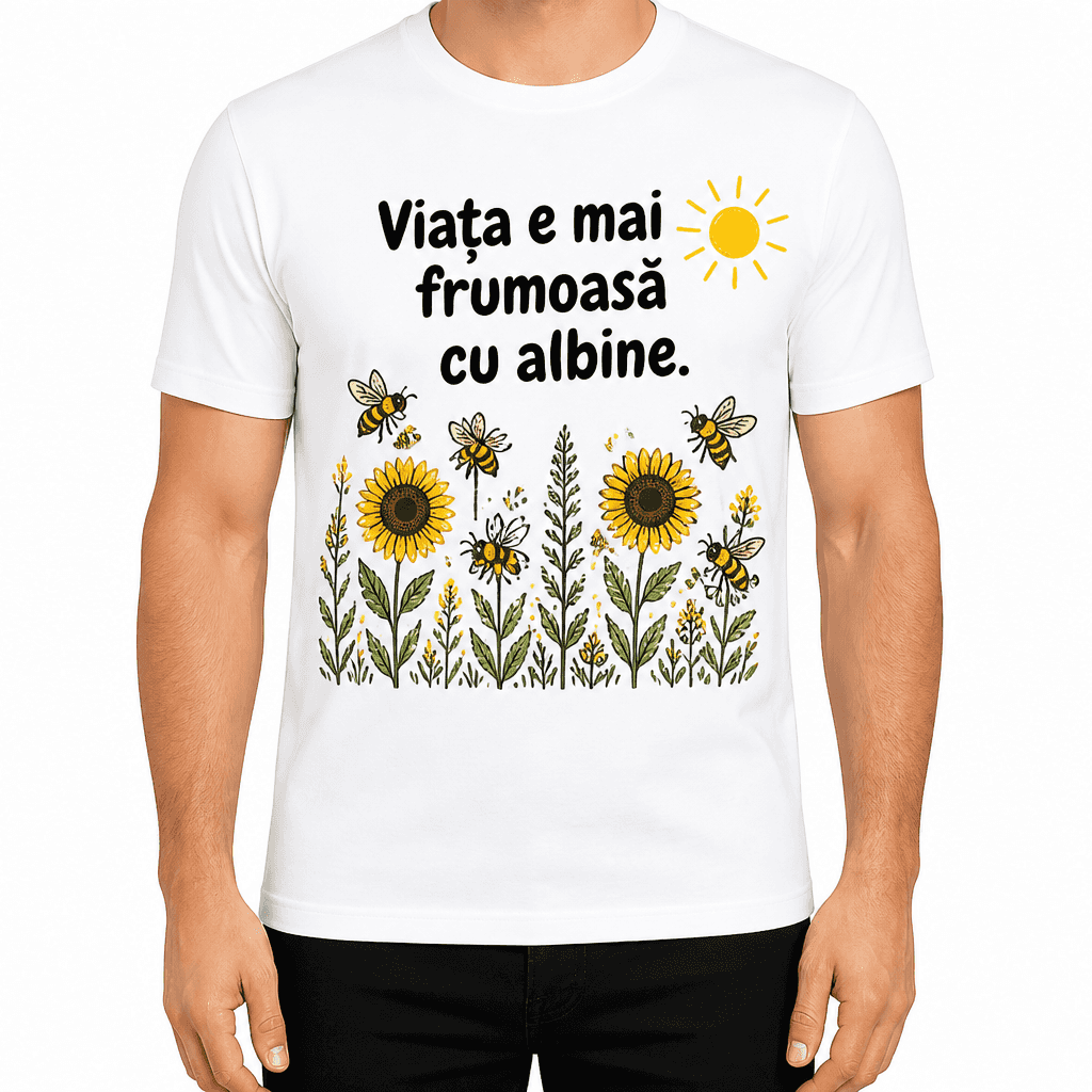 Tricou apicultor – Viața e mai frumoasă cu albine.