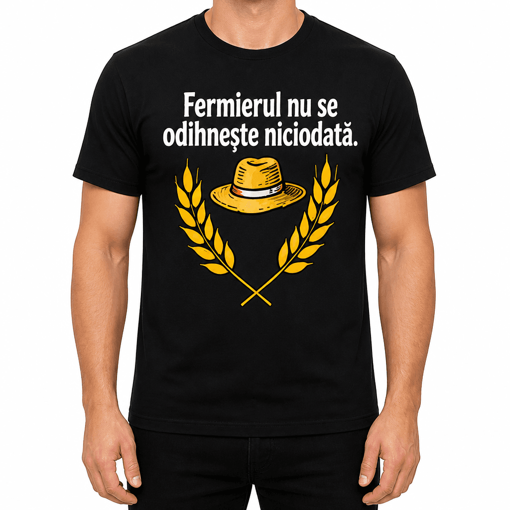Tricou fermier – Fermierul nu se odihnește niciodată.