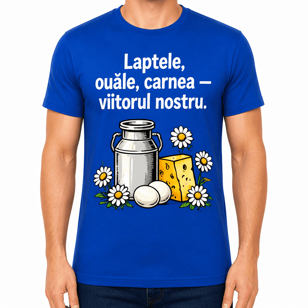 Tricou fermier – Laptele, ouăle, carnea — viitorul nostru.