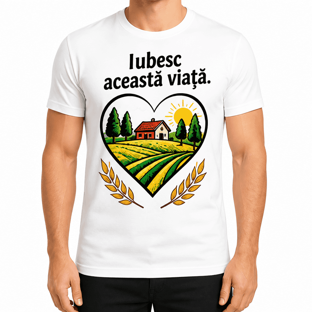 Tricou fermier – Iubesc această viață.