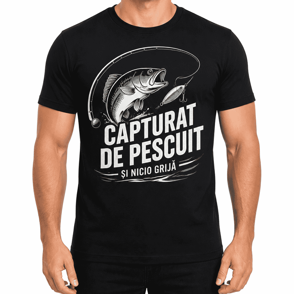 Tricou pentru pescar – Capturat de pescuit