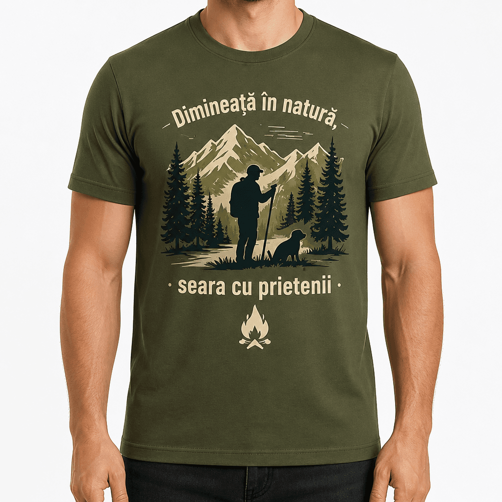 Tricou de vânătoare – Dimineață în natură, seara cu prietenii