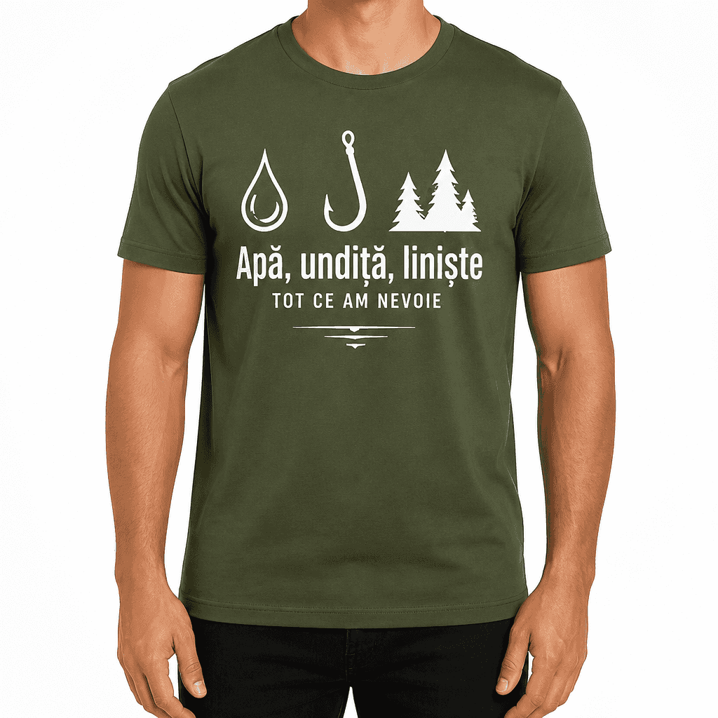 Tricou pentru pescar – Apă, undiță, liniște
