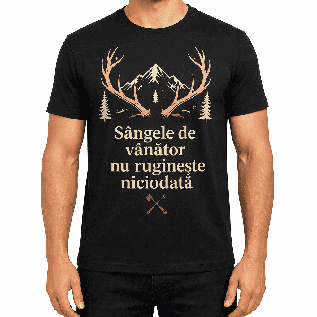 Tricou de vânătoare – Sângele de vânător nu ruginește niciodată