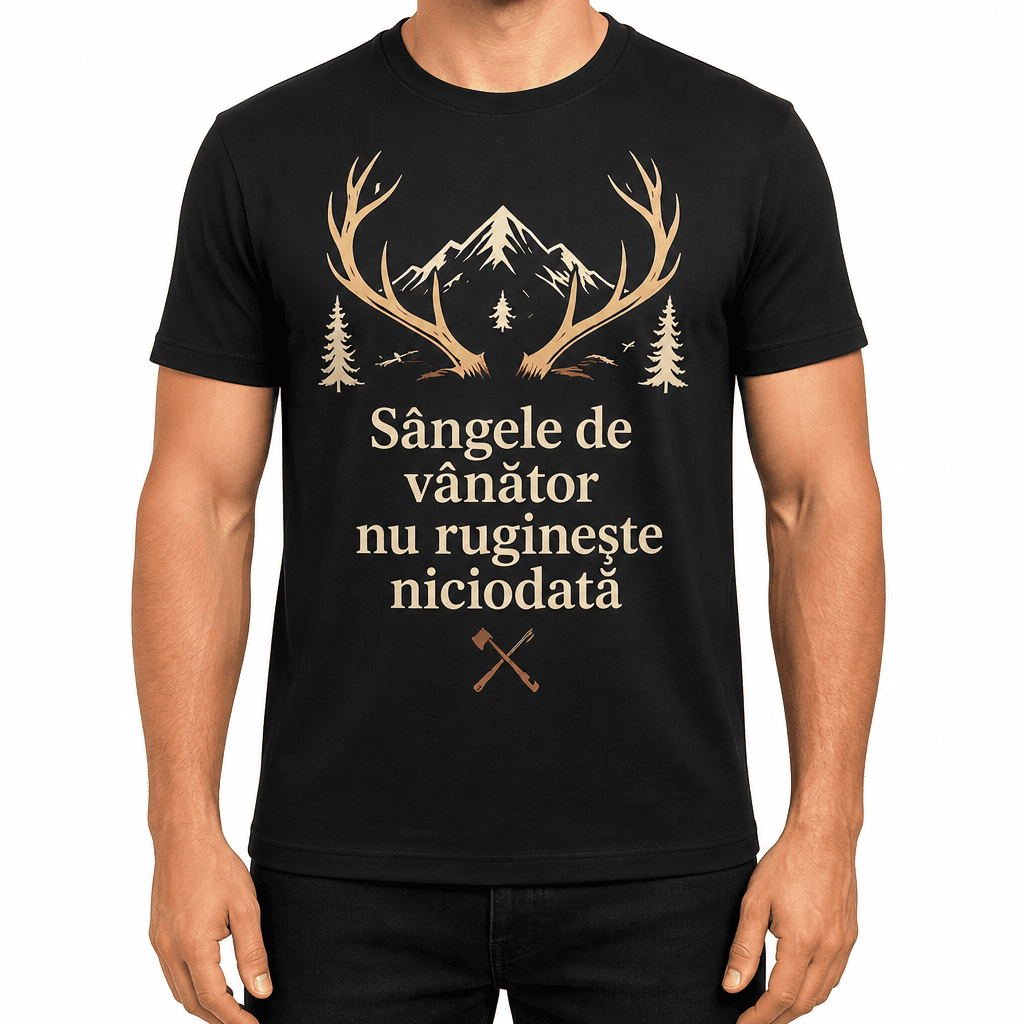 Tricou de vânătoare – Sângele de vânător nu ruginește niciodată