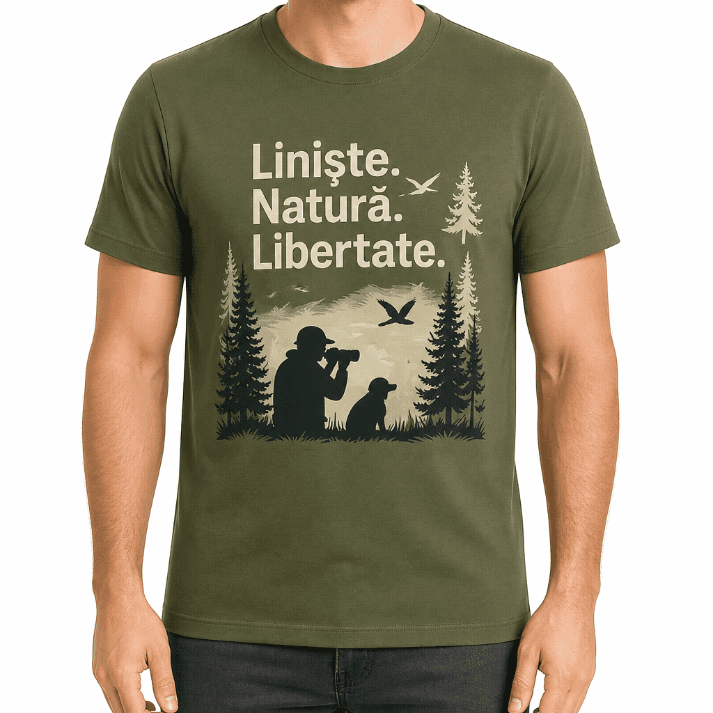 Tricou de vânătoare – Liniște. Natură. Libertate.