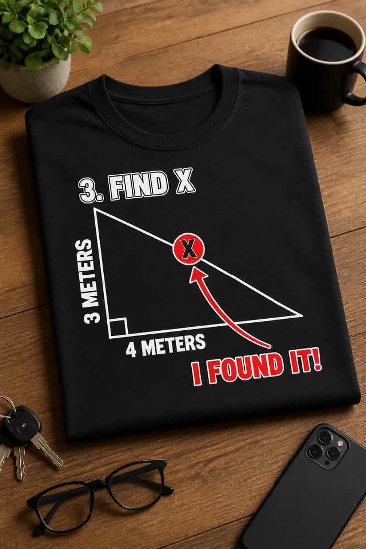 Tricou pentru pasionații de matematică - am găsit X
