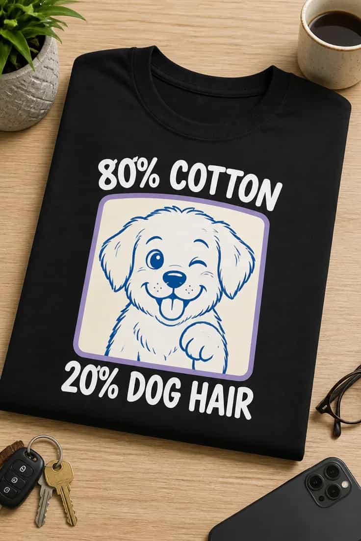 Tricou pentru stăpânul de câine – 80% Cotton 20% Dog Hair
