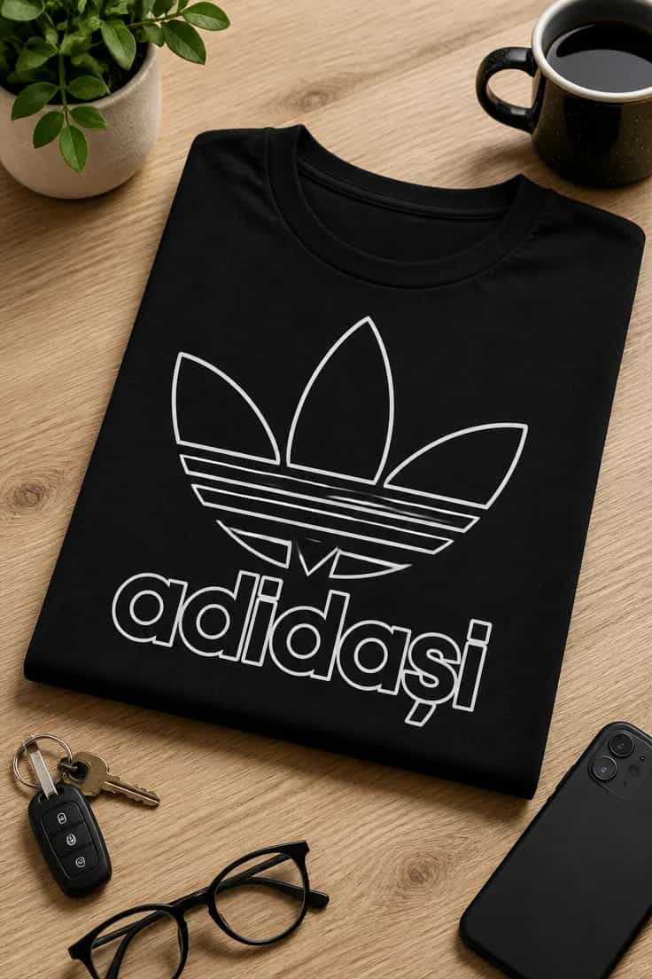 Tricou cu un motiv adidași