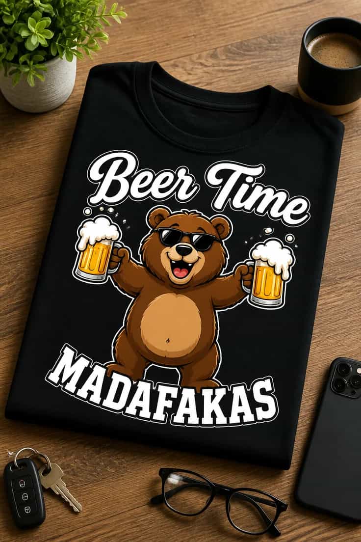 Tricou pentru iubitorului de bere – Beer Time MADAFAKAS