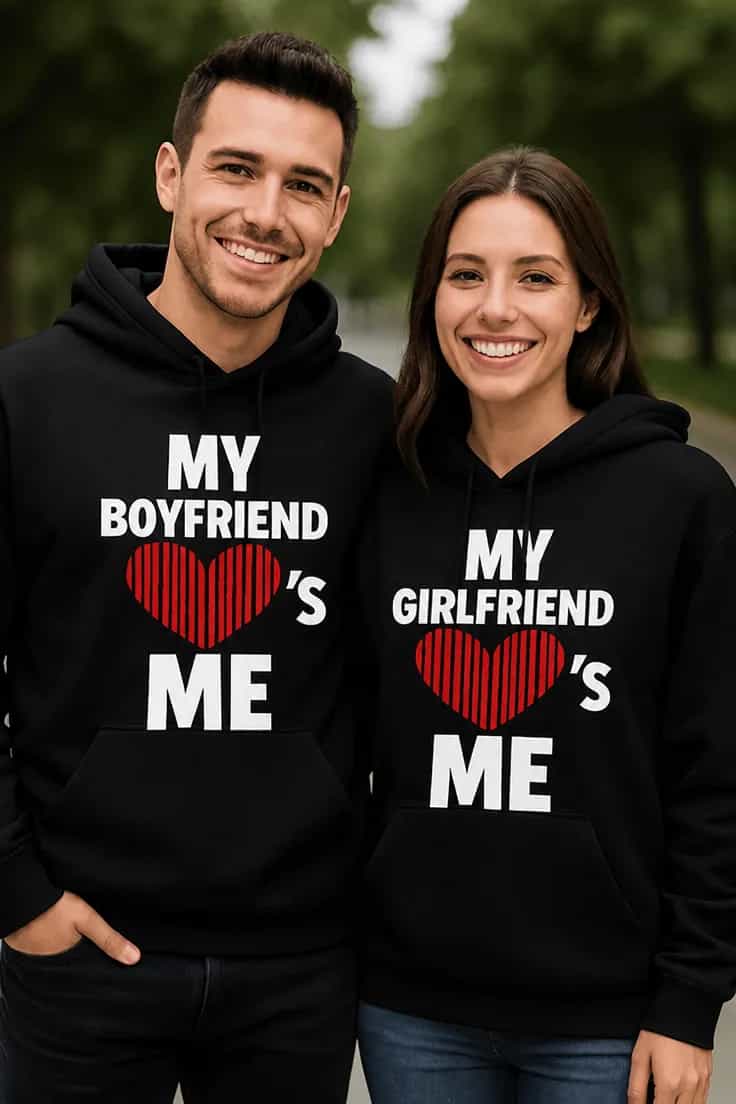 Bluză amuzantă pentru cuplu - MY BOYFRIEND ME MY