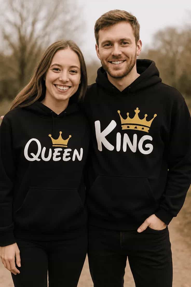 Bluză amuzantă Set rege și regină QUEEN KING