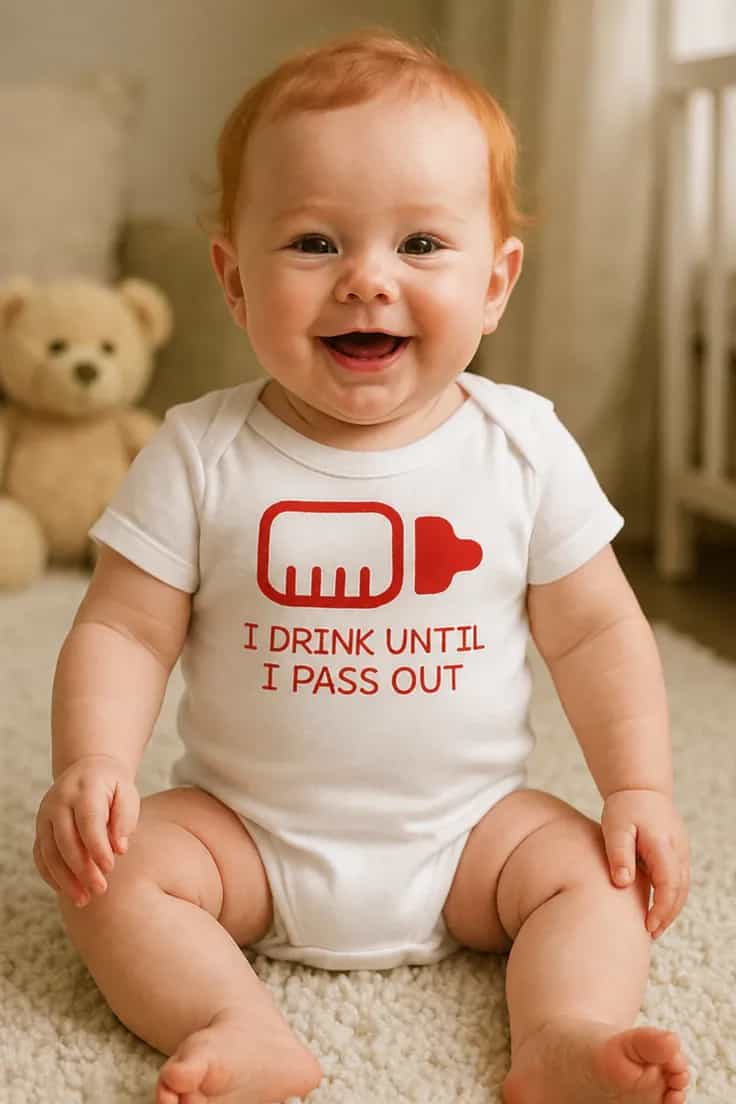 Body bebeluș Beau până adorm - I DRINK UNTIL I PASS