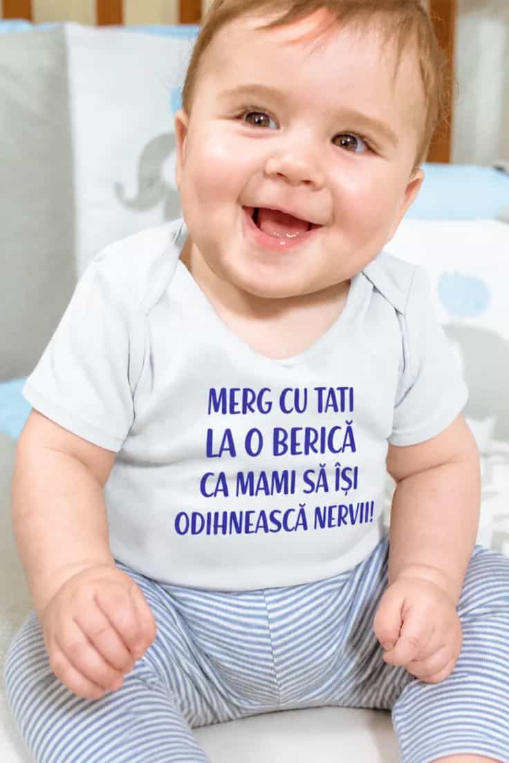 Body bebeluș Cu tati la bere - MERG CU TATI