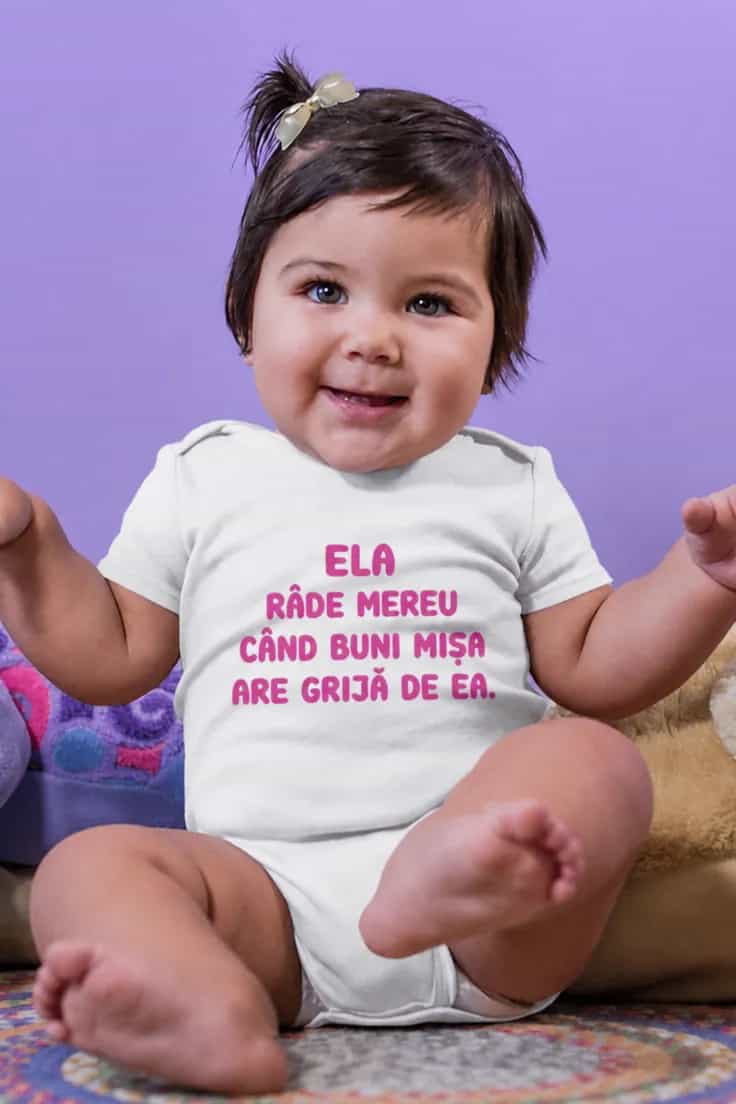 Body bebeluș Râde cu buni cu nume personalizat