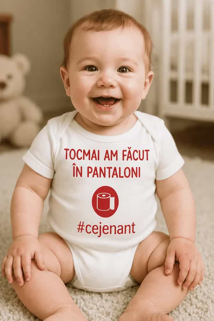 Body bebeluș Tocmai am făcut în pantaloni