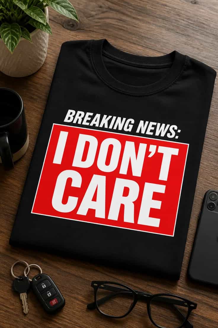 Tricou cu un motiv amuzant – Breaking News: i Don’t care